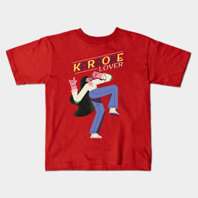 Karaoke Lover Kids T-Shirt by Pieartscreation